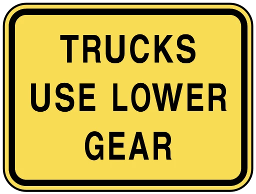 Official United States Use Lower Gear Plaque Road Sign