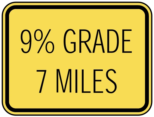 Official United States Runaway Truck Ramp Distance Plaque Road Sign