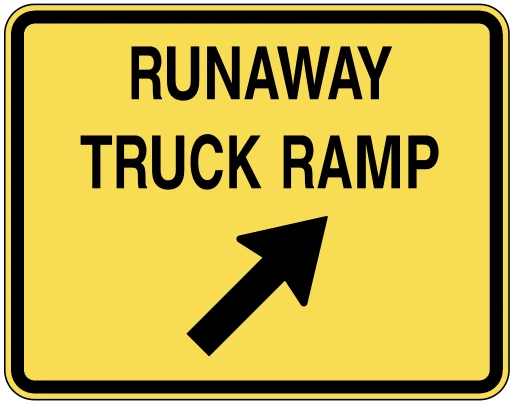 Official United States Sand / Gravel Arrester Bed Road Sign