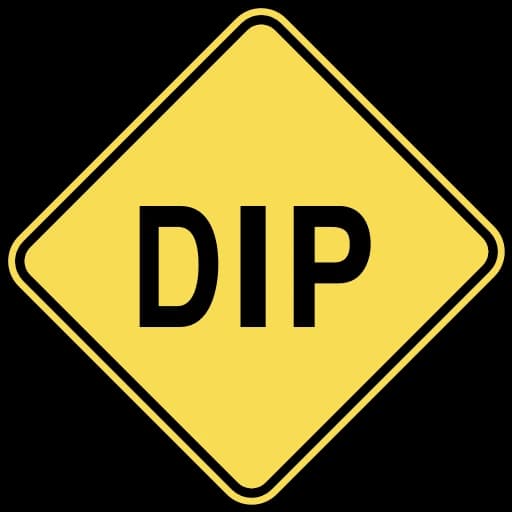 Official United States Dip Ahead Road Sign