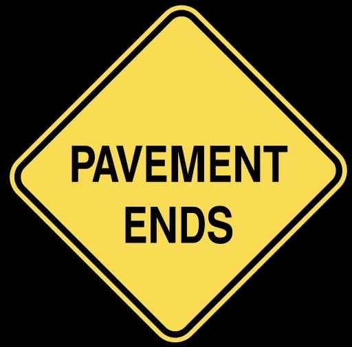 Official United States Pavement Ends Ahead Road Sign