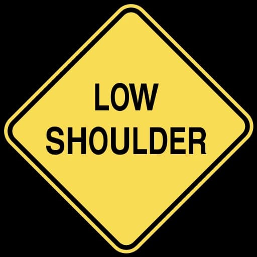 Official United States Low Shoulder Ahead Road Sign